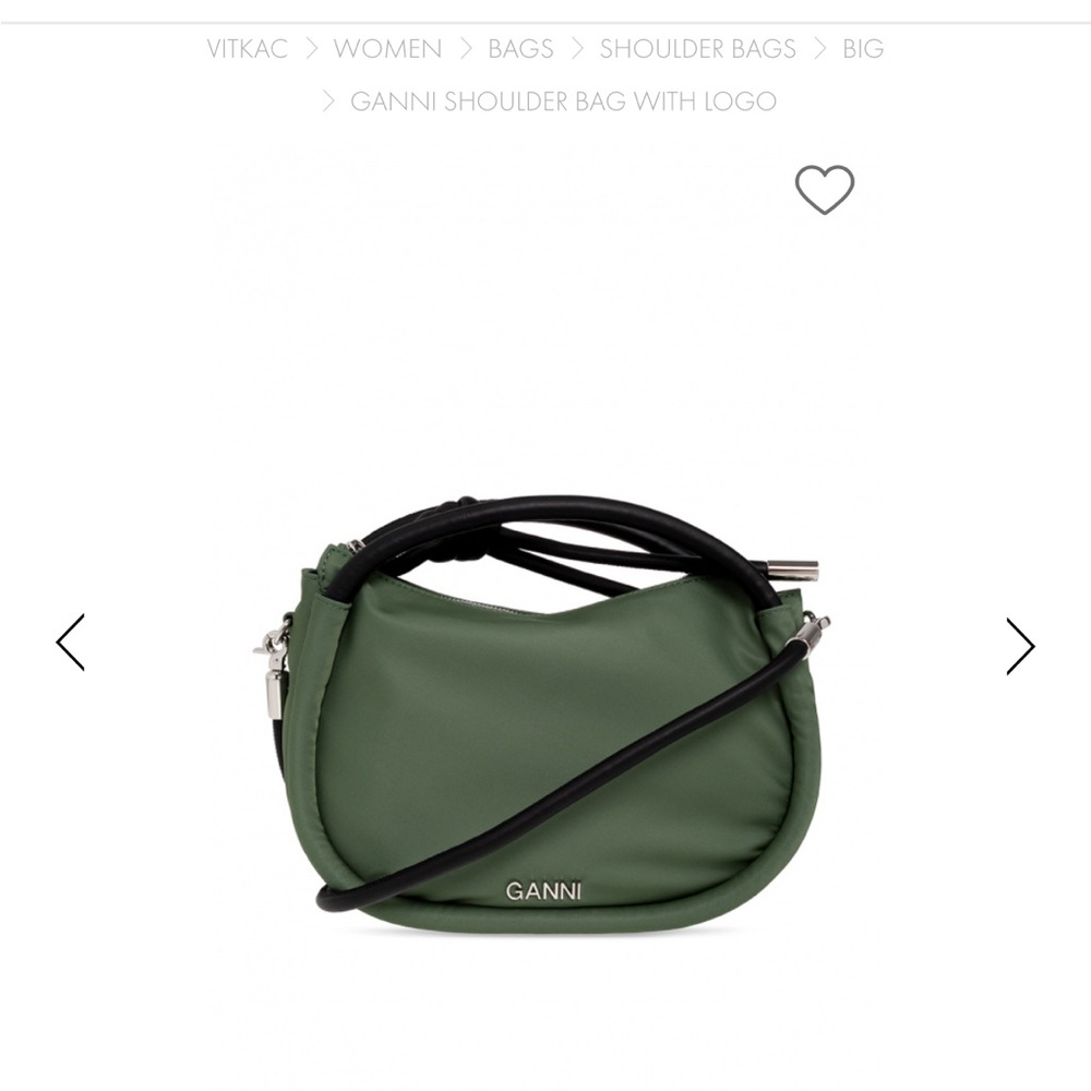 Gianni Crossbody, green nylon bag with leather trim